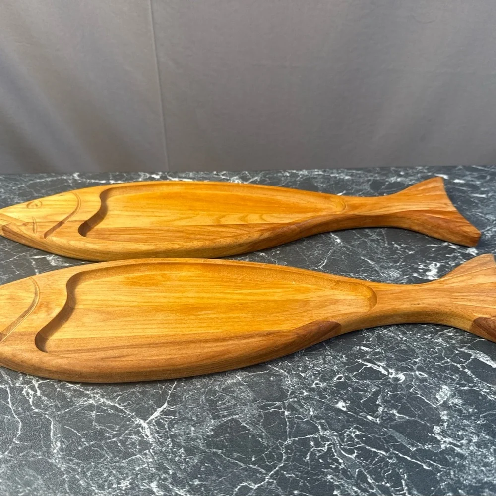 Vintage Wood Salmon Trays Candy / Trinkets
